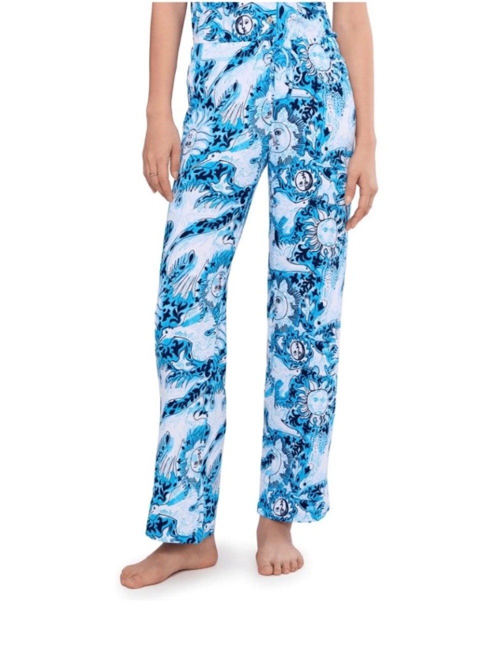 NEW Lilly Pulitzer 30.5" Pajama Knit Pant in Bellevue Blue Lilly Gulls. XXL